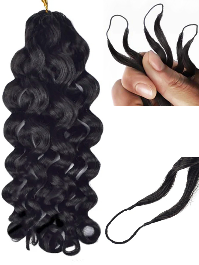 Raw French Curly Crochet Hair Natural Black Human Hair Extension 100gram